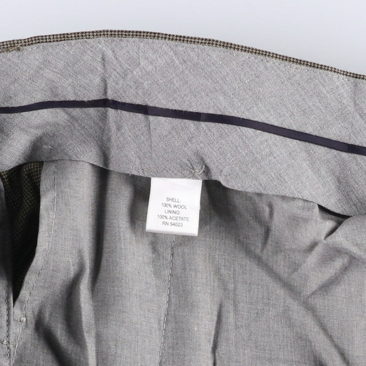 Banana Republic Classic Fit all-over print wool trousers/slacks, men's size W35 (approx.), vintage. wool beige type brown Vintage Second Hand