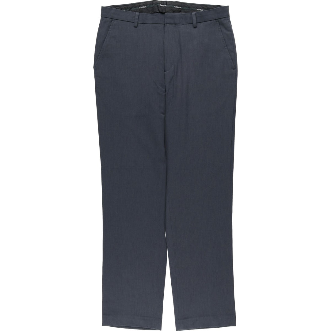 00s~ Calvin Klein slacks for men, size W34 polyester gray type Vintage Second Hand