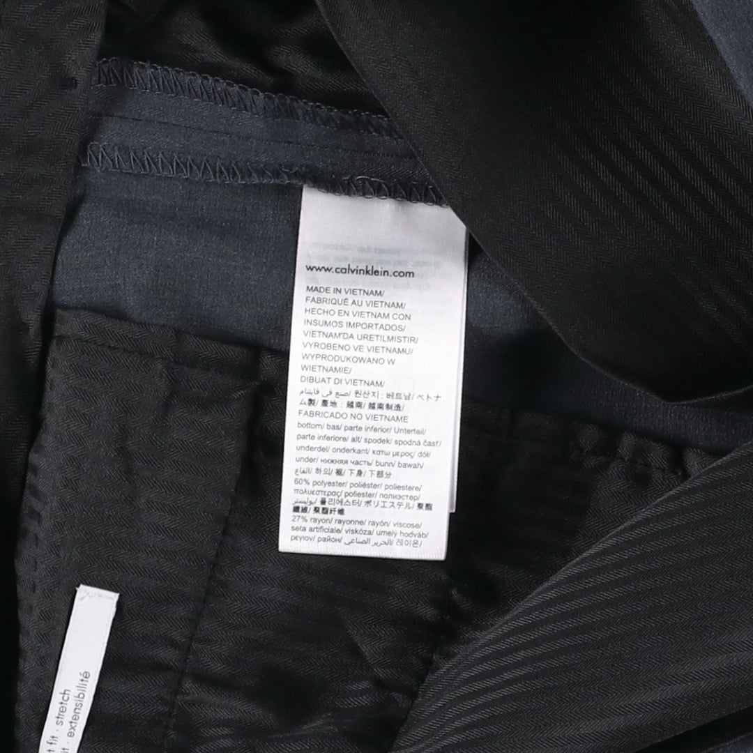 00s~ Calvin Klein slacks for men, size W34 polyester gray type Vintage Second Hand