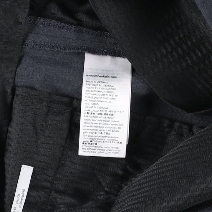 00s~ Calvin Klein slacks for men, size W34 polyester gray type Vintage Second Hand