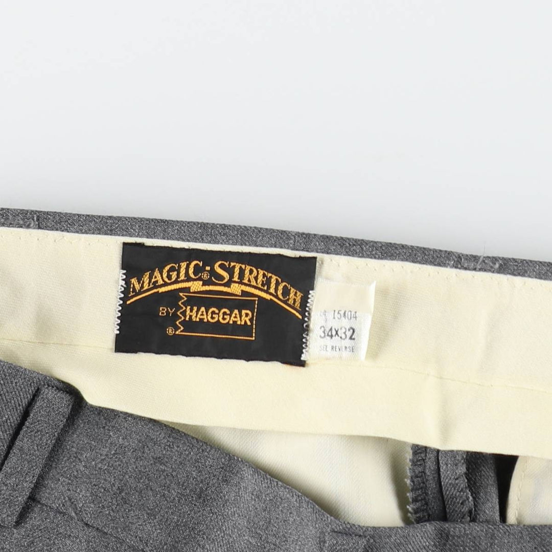 70s-80'S HAGGAR MAGIC STRETCH slacks pants, men's size W34 (approx.), vintage. unclear gray type Vintage Second Hand
