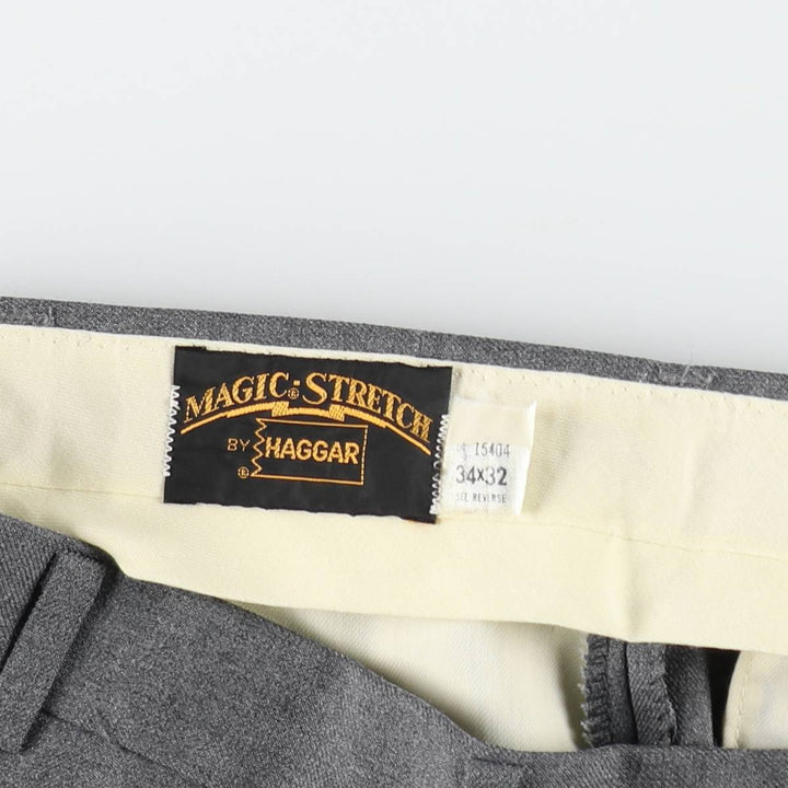 70s-80'S HAGGAR MAGIC STRETCH slacks pants, men's size W34 (approx.), vintage. unclear gray type Vintage Second Hand