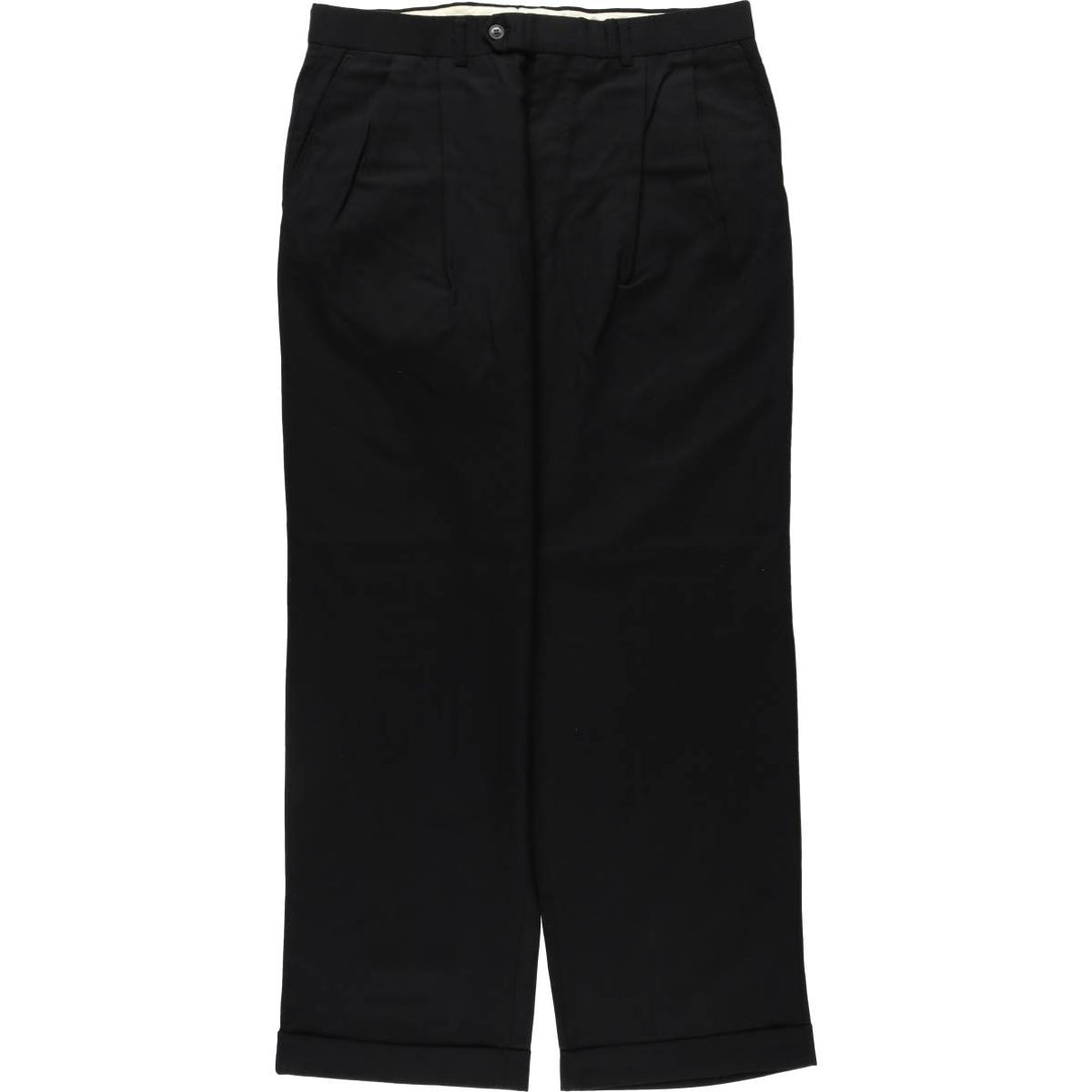 Ralph Lauren LAUREN Lauren Two-pleat wool pants slacks for men, equivalent to W35 wool black type Vintage Second Hand