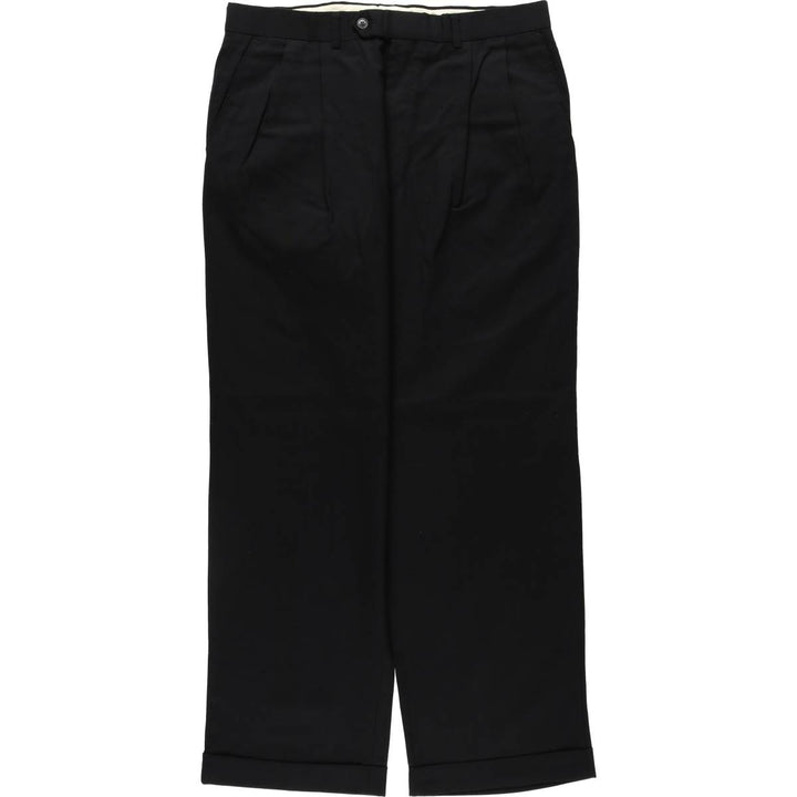 Ralph Lauren LAUREN Lauren Two-pleat wool pants slacks for men, equivalent to W35 wool black type Vintage Second Hand