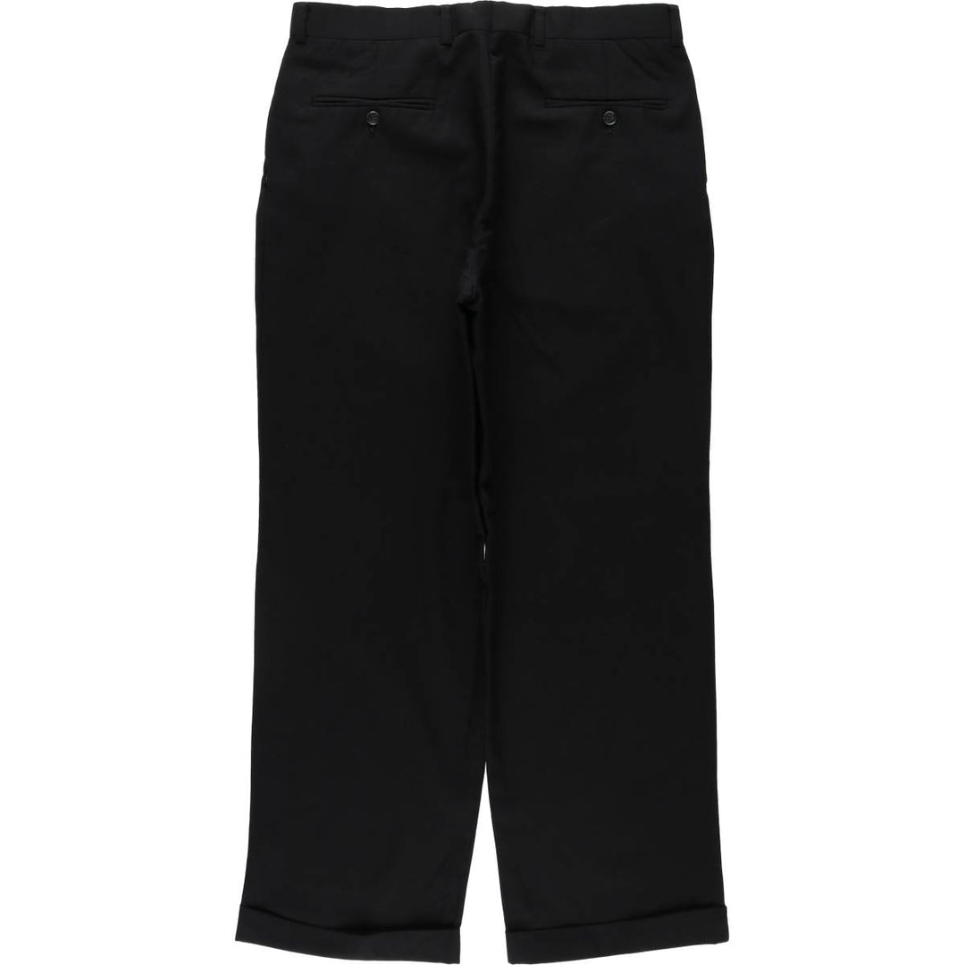 Ralph Lauren LAUREN Lauren Two-pleat wool pants slacks for men, equivalent to W35 wool black type Vintage Second Hand