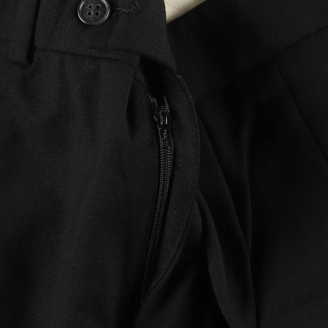 Ralph Lauren LAUREN Lauren Two-pleat wool pants slacks for men, equivalent to W35 wool black type Vintage Second Hand