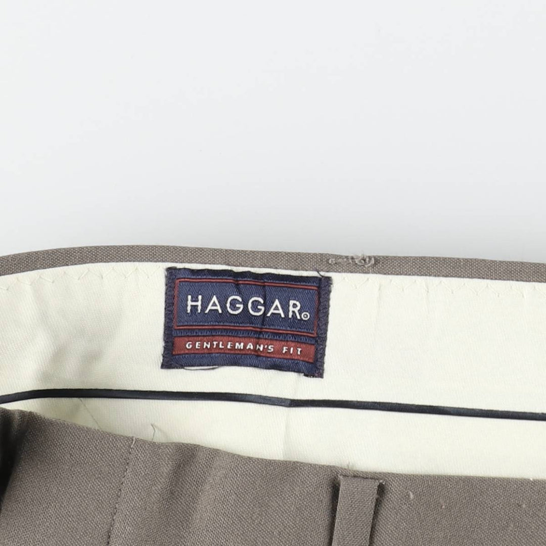 HAGGAR GENTLEMANS FIT Slacks Pants, Made in USA, Men's W34 equivalent. polyester gray type Vintage Second Hand