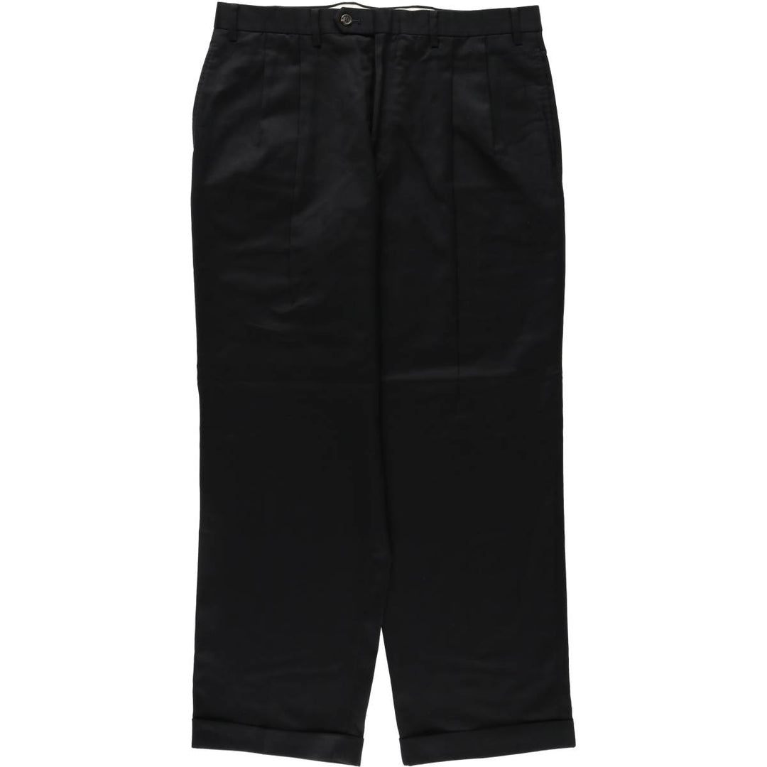 Ralph Lauren LAUREN Lauren Two-pleat wool pants slacks for men, equivalent to W36 wool black type Vintage Second Hand
