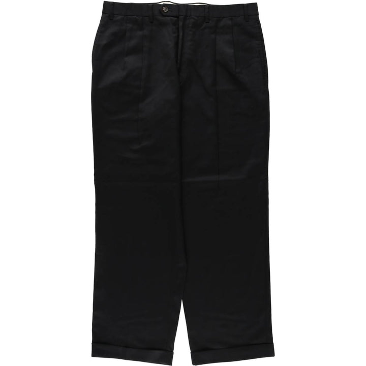 Ralph Lauren LAUREN Lauren Two-pleat wool pants slacks for men, equivalent to W36 wool black type Vintage Second Hand
