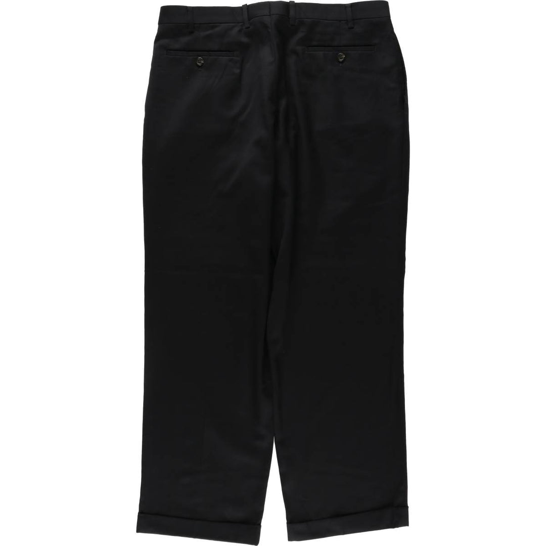 Ralph Lauren LAUREN Lauren Two-pleat wool pants slacks for men, equivalent to W36 wool black type Vintage Second Hand