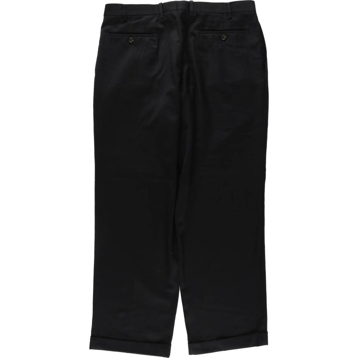 Ralph Lauren LAUREN Lauren Two-pleat wool pants slacks for men, equivalent to W36 wool black type Vintage Second Hand