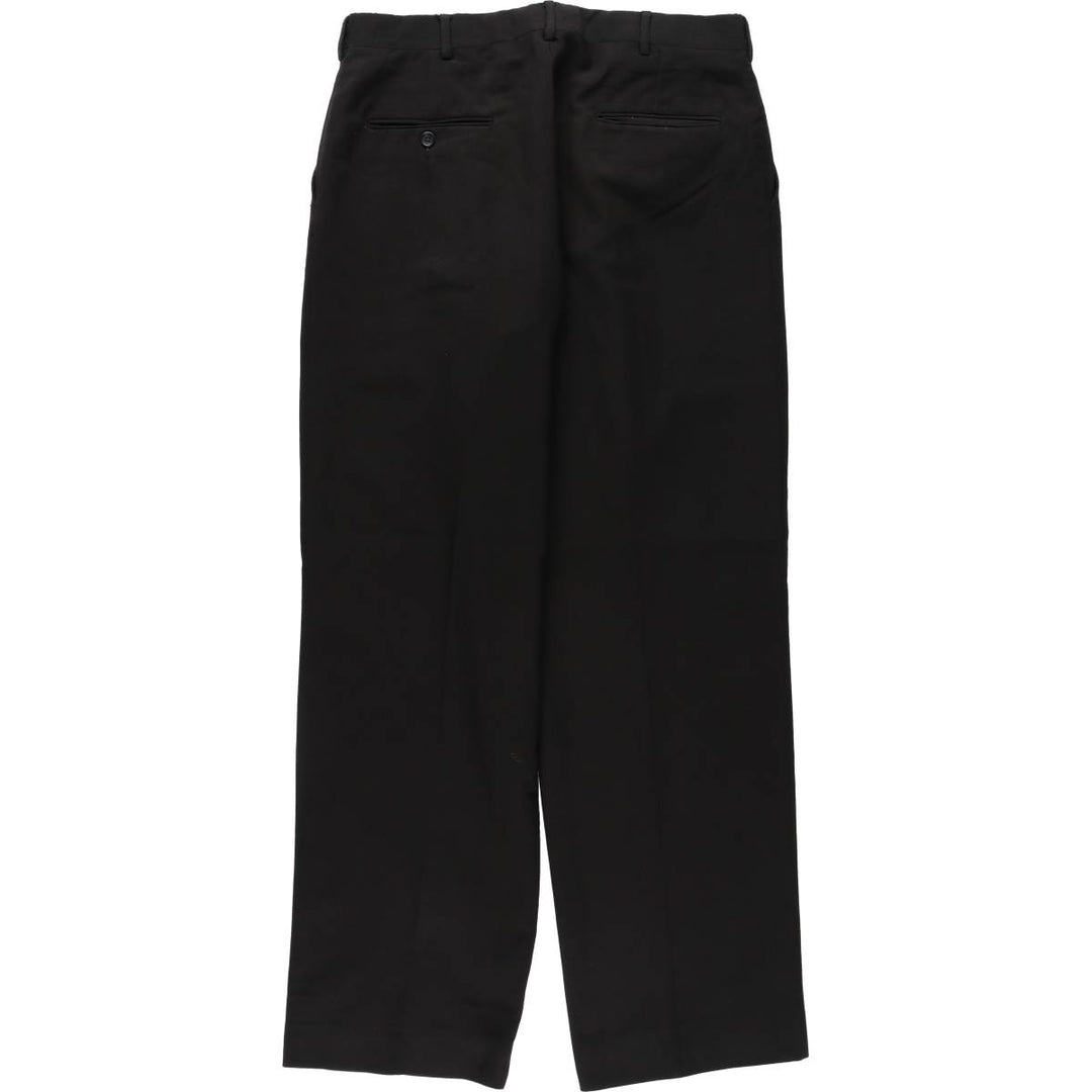70s-80'S HIGGINS Two-Pleat Slacks Pants, Made in USA, Men's W34 (approx.), Vintage unclear black type Vintage Second Hand