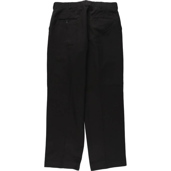 70s-80'S HIGGINS Two-Pleat Slacks Pants, Made in USA, Men's W34 (approx.), Vintage unclear black type Vintage Second Hand