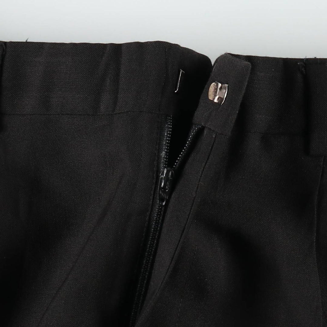 70s-80'S HIGGINS Two-Pleat Slacks Pants, Made in USA, Men's W34 (approx.), Vintage unclear black type Vintage Second Hand