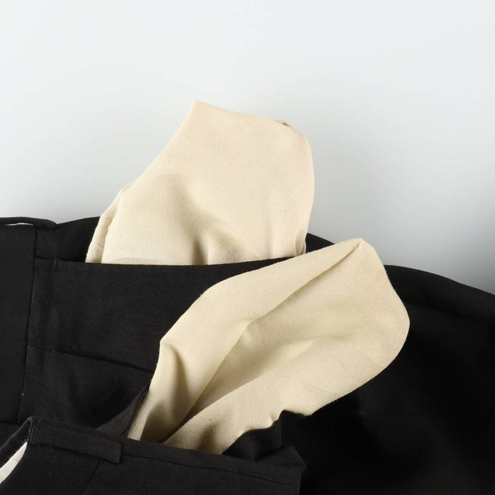 70s-80'S HIGGINS Two-Pleat Slacks Pants, Made in USA, Men's W34 (approx.), Vintage unclear black type Vintage Second Hand