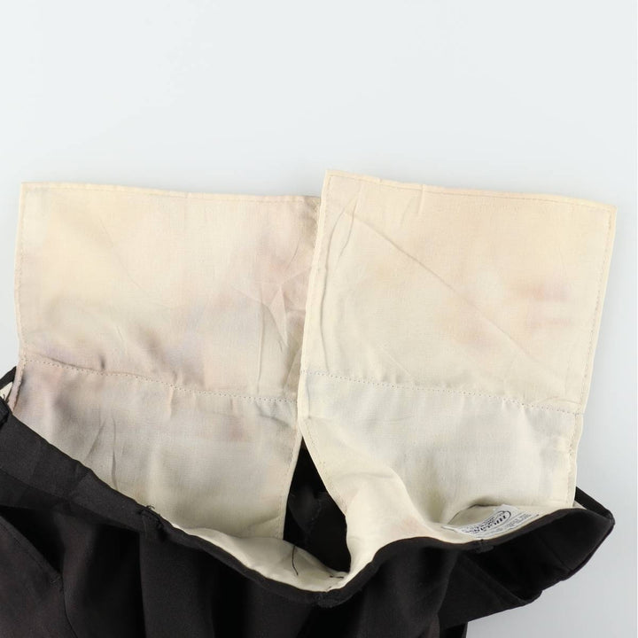 70s-80'S HIGGINS Two-Pleat Slacks Pants, Made in USA, Men's W34 (approx.), Vintage unclear black type Vintage Second Hand