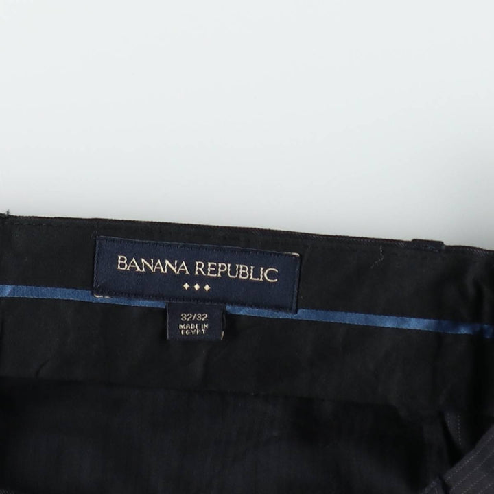 2000'S Banana Republic Striped Wool Pants, Men's Size 32 wool black type Vintage Second Hand