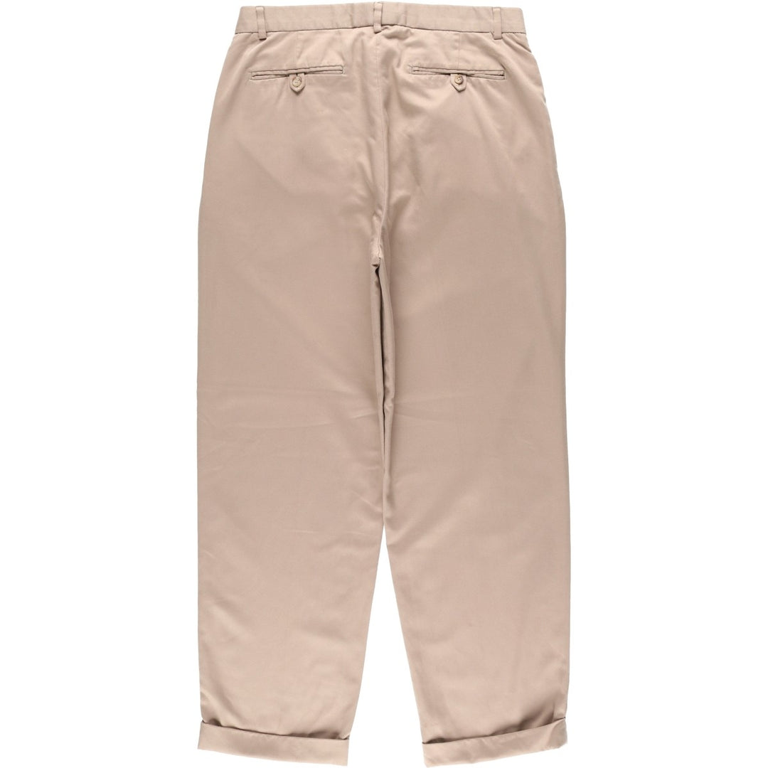 Ralph Lauren POLO by Ralph Lauren two-pleat slacks, men's size W32 polyester Beige type Vintage Second Hand