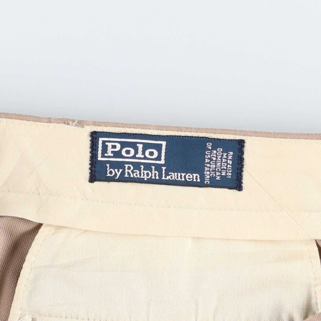 Ralph Lauren POLO by Ralph Lauren two-pleat slacks, men's size W32 polyester Beige type Vintage Second Hand