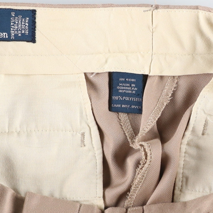 Ralph Lauren POLO by Ralph Lauren two-pleat slacks, men's size W32 polyester Beige type Vintage Second Hand