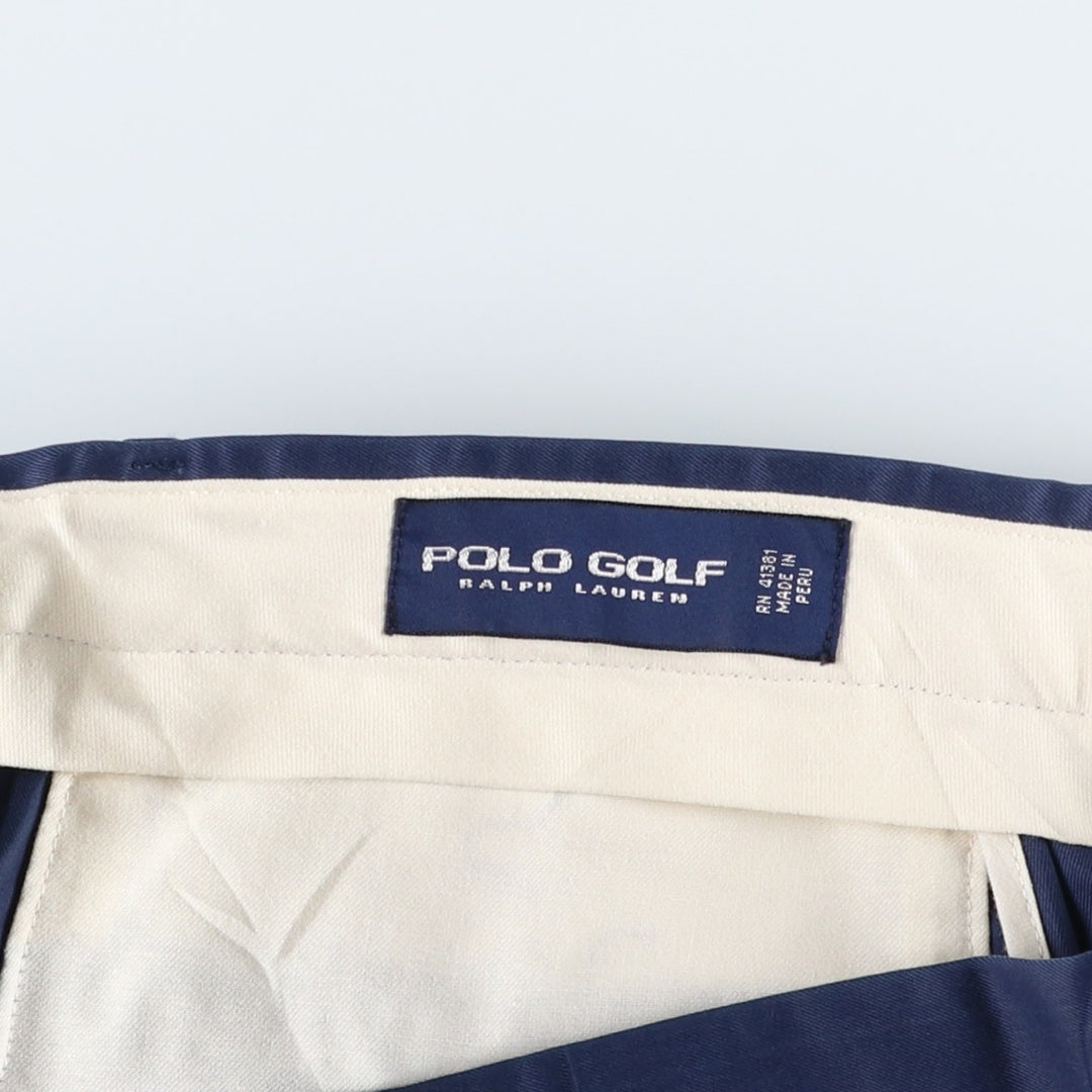 Ralph Lauren POLO GOLF cotton slacks pants, men's size W31 (approx.) Pima Cotton Navy blue Vintage Second Hand