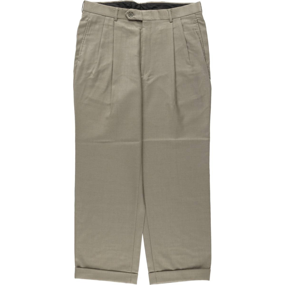 Pierre Cardin FUNDAMENTALS Two-pleat wool trousers, men's size W35 (approx.) wool Beige type Vintage Second Hand