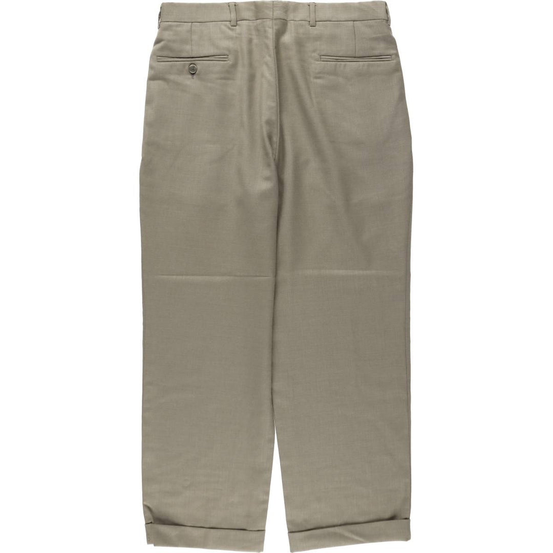 Pierre Cardin FUNDAMENTALS Two-pleat wool trousers, men's size W35 (approx.) wool Beige type Vintage Second Hand