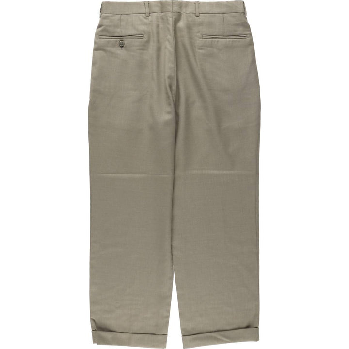 Pierre Cardin FUNDAMENTALS Two-pleat wool trousers, men's size W35 (approx.) wool Beige type Vintage Second Hand