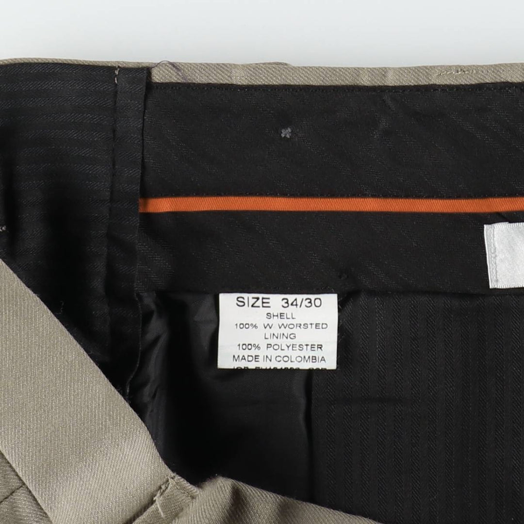 Pierre Cardin FUNDAMENTALS Two-pleat wool trousers, men's size W35 (approx.) wool Beige type Vintage Second Hand