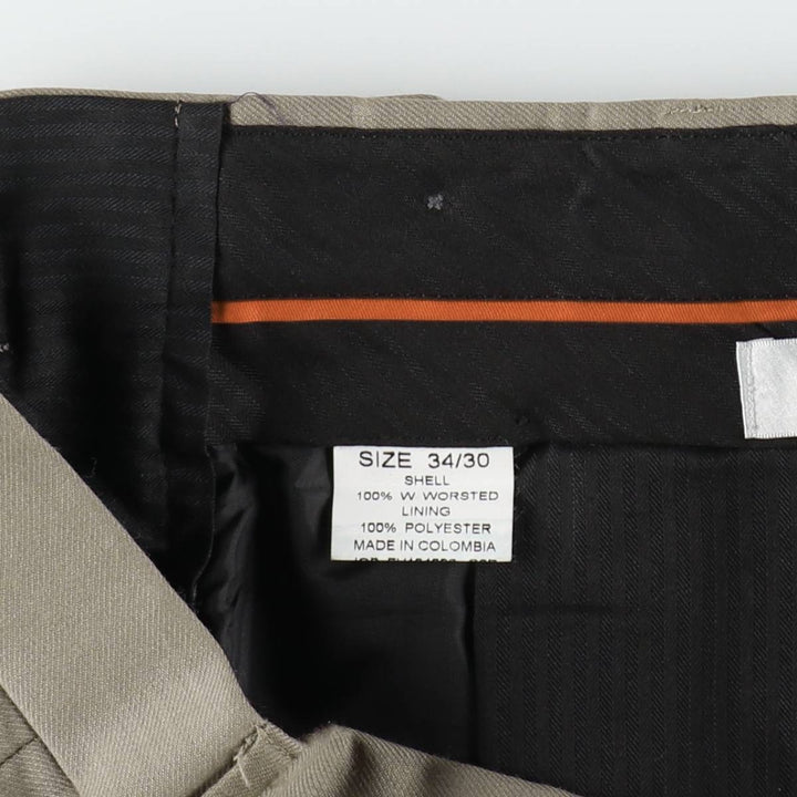 Pierre Cardin FUNDAMENTALS Two-pleat wool trousers, men's size W35 (approx.) wool Beige type Vintage Second Hand