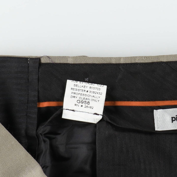 Pierre Cardin FUNDAMENTALS Two-pleat wool trousers, men's size W35 (approx.) wool Beige type Vintage Second Hand