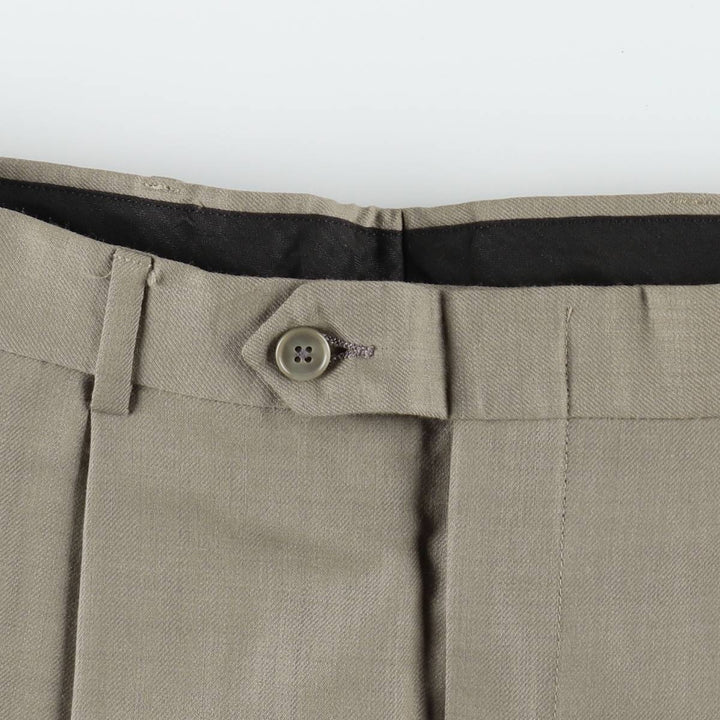 Pierre Cardin FUNDAMENTALS Two-pleat wool trousers, men's size W35 (approx.) wool Beige type Vintage Second Hand