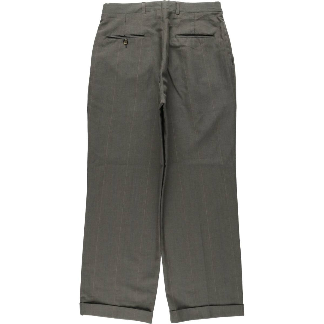 Vintage striped two-pleat men's slacks, size W31. polyester Khaki type Vintage Second Hand