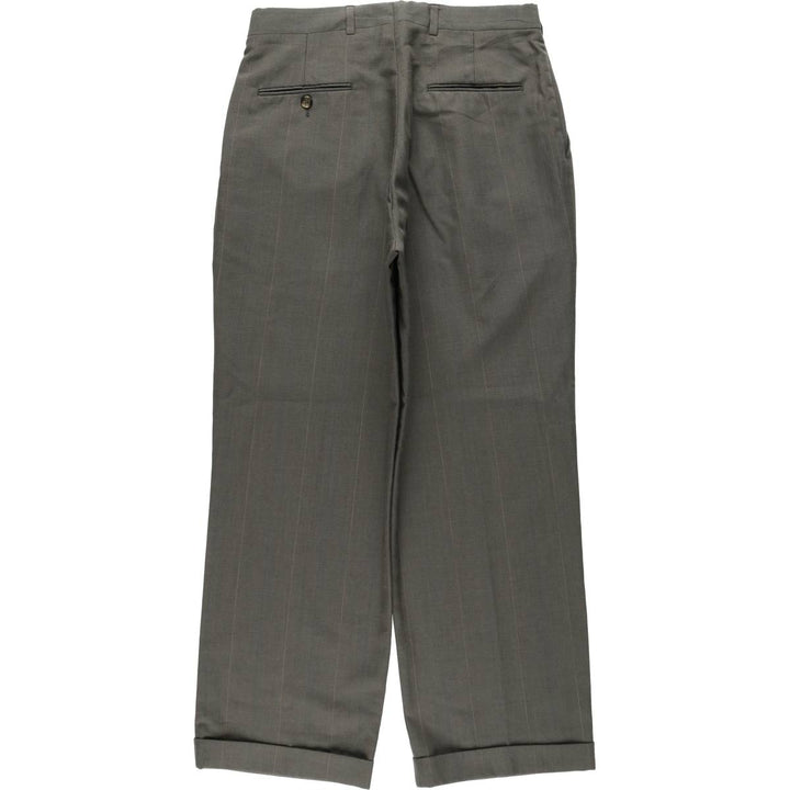 Vintage striped two-pleat men's slacks, size W31. polyester Khaki type Vintage Second Hand