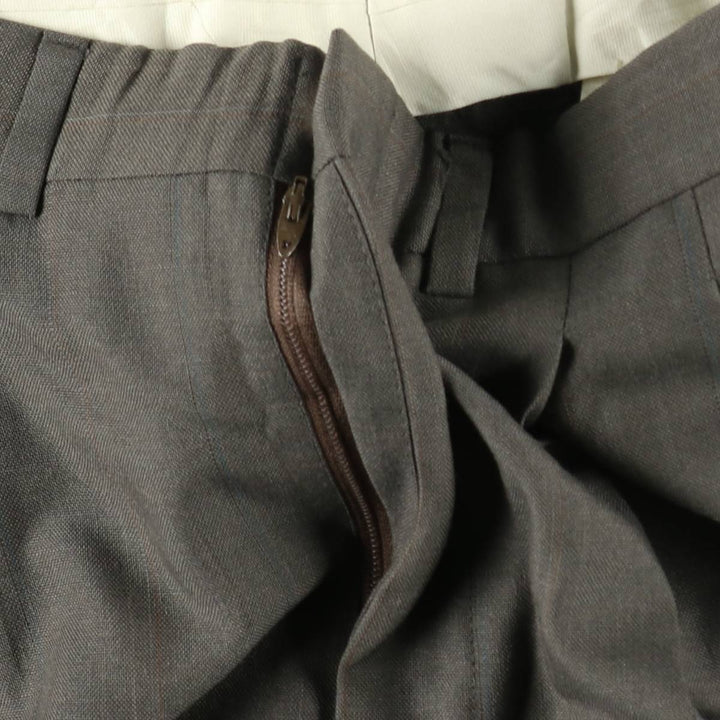 Vintage striped two-pleat men's slacks, size W31. polyester Khaki type Vintage Second Hand