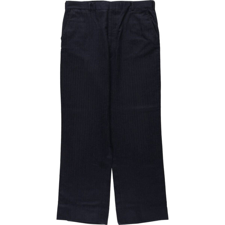 ~90'S Striped Pattern Slacks Pants Men's W34 Vintage unclear navy blue type Vintage Second Hand