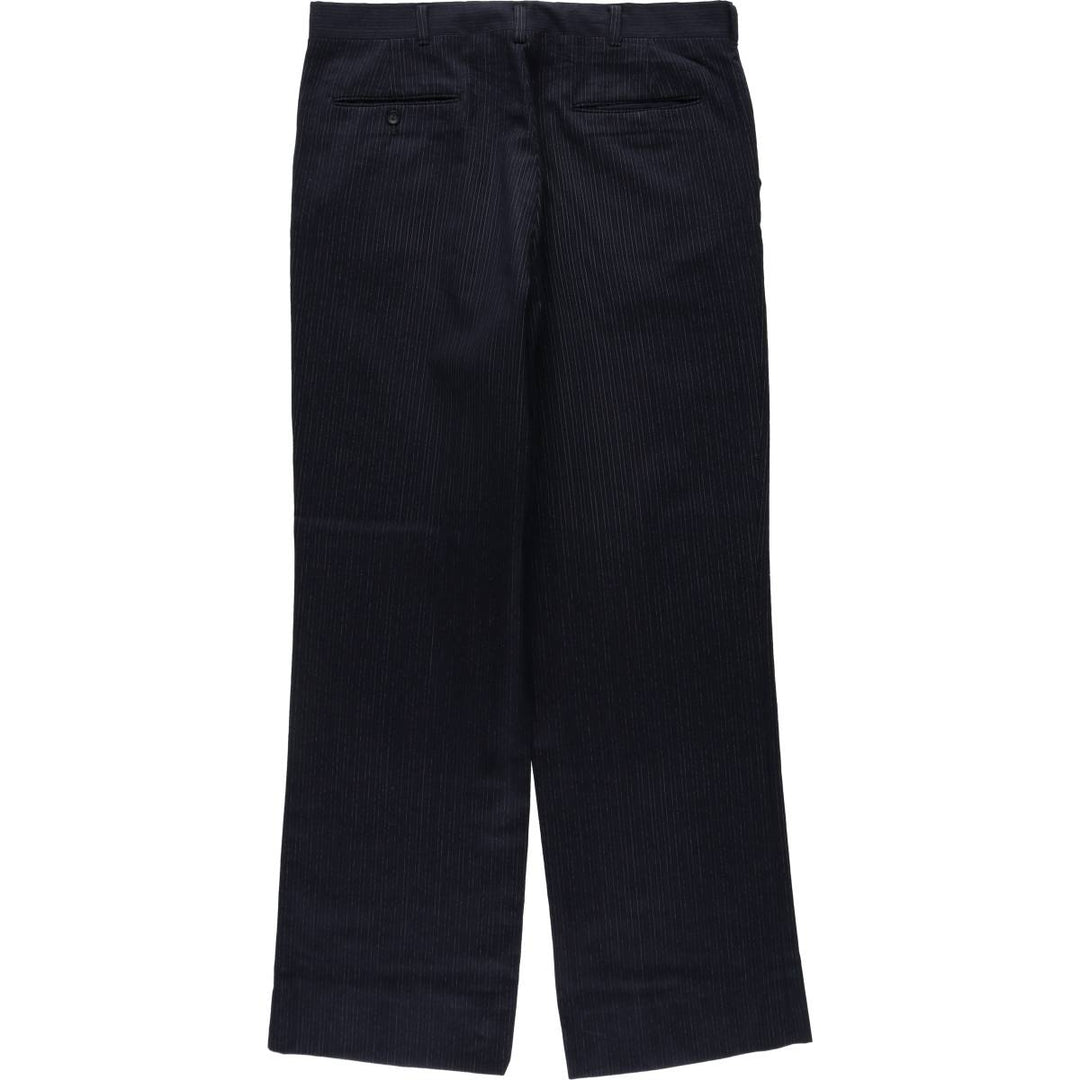 ~90'S Striped Pattern Slacks Pants Men's W34 Vintage unclear navy blue type Vintage Second Hand