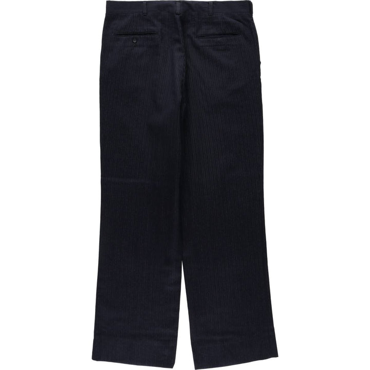 ~90'S Striped Pattern Slacks Pants Men's W34 Vintage unclear navy blue type Vintage Second Hand