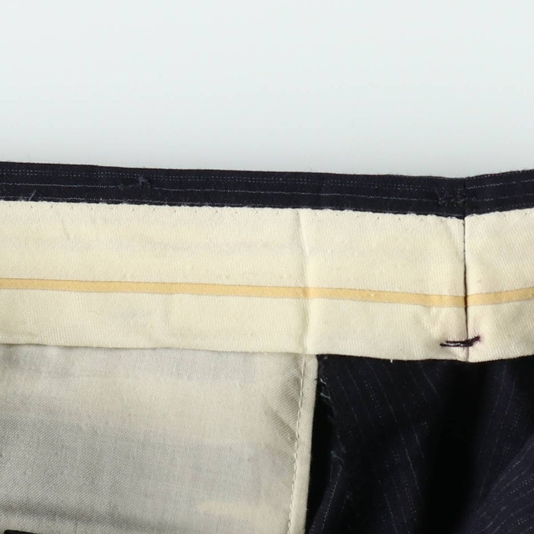 ~90'S Striped Pattern Slacks Pants Men's W34 Vintage unclear navy blue type Vintage Second Hand