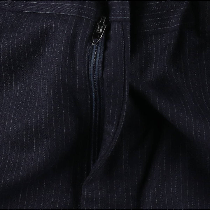 ~90'S Striped Pattern Slacks Pants Men's W34 Vintage unclear navy blue type Vintage Second Hand