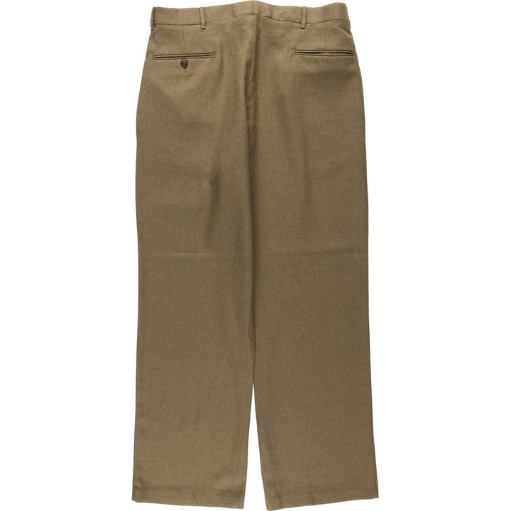 1990'S HABAND EXECUTIVE DIVISION Two-Pleat Slacks Pants, Made in USA, Men's Size W34 (approx.), Vintage unclear brown type Vintage Second Hand