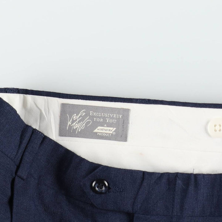 ~90'S HARTMARX Three-Pleat Slacks Pants, Made in USA, Men's W34 (approx.), Vintage unclear navy blue type Vintage Second Hand