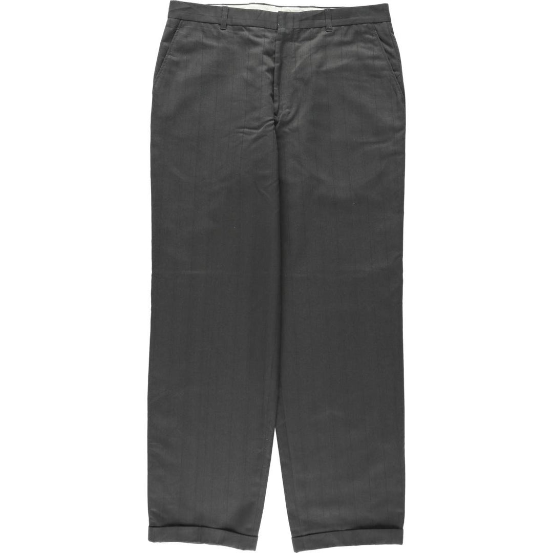 Marks & Spencer striped pattern slacks, made in Canada, men's size W34 (approx.). polyester gray type Vintage Second Hand