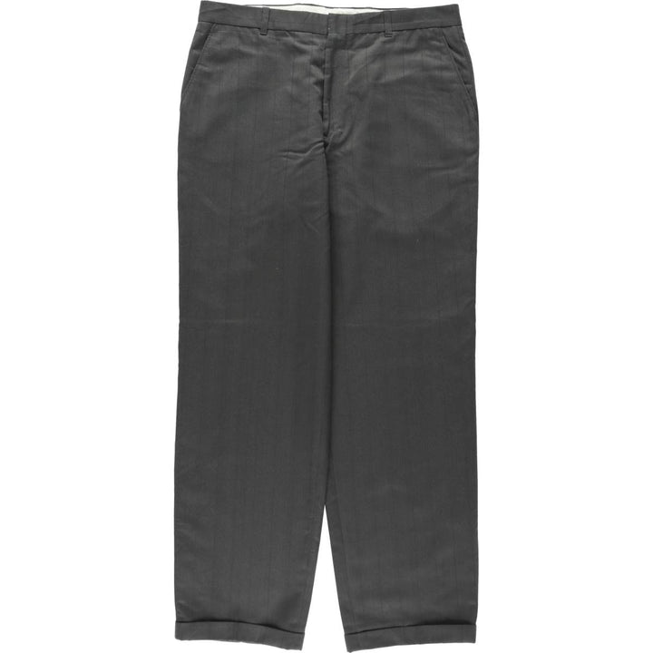 Marks & Spencer striped pattern slacks, made in Canada, men's size W34 (approx.). polyester gray type Vintage Second Hand