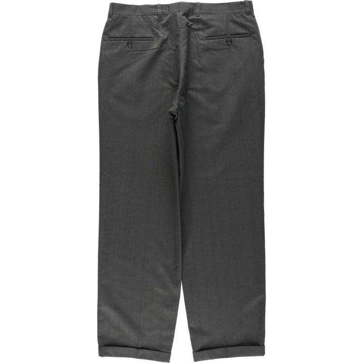 Marks & Spencer striped pattern slacks, made in Canada, men's size W34 (approx.). polyester gray type Vintage Second Hand