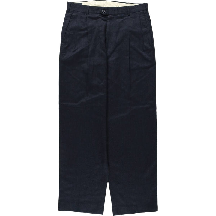 ~90'S John Alexander Wool Pants, Slacks, Made in USA, Men's W32 (approx.), Vintage wool navy blue type Vintage Second Hand