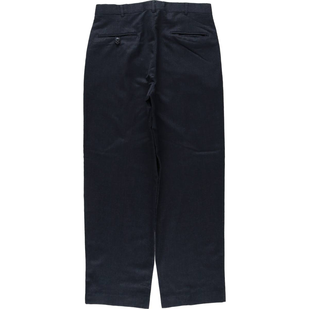~90'S John Alexander Wool Pants, Slacks, Made in USA, Men's W32 (approx.), Vintage wool navy blue type Vintage Second Hand