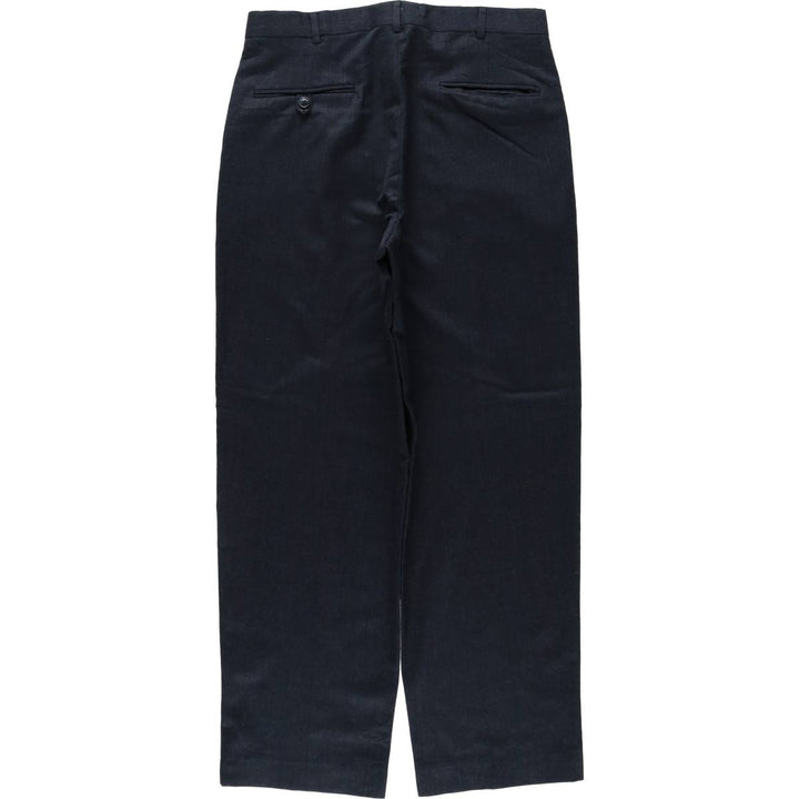 ~90'S John Alexander Wool Pants, Slacks, Made in USA, Men's W32 (approx.), Vintage wool navy blue type Vintage Second Hand