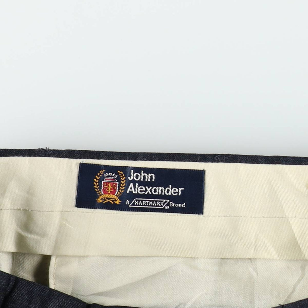~90'S John Alexander Wool Pants, Slacks, Made in USA, Men's W32 (approx.), Vintage wool navy blue type Vintage Second Hand