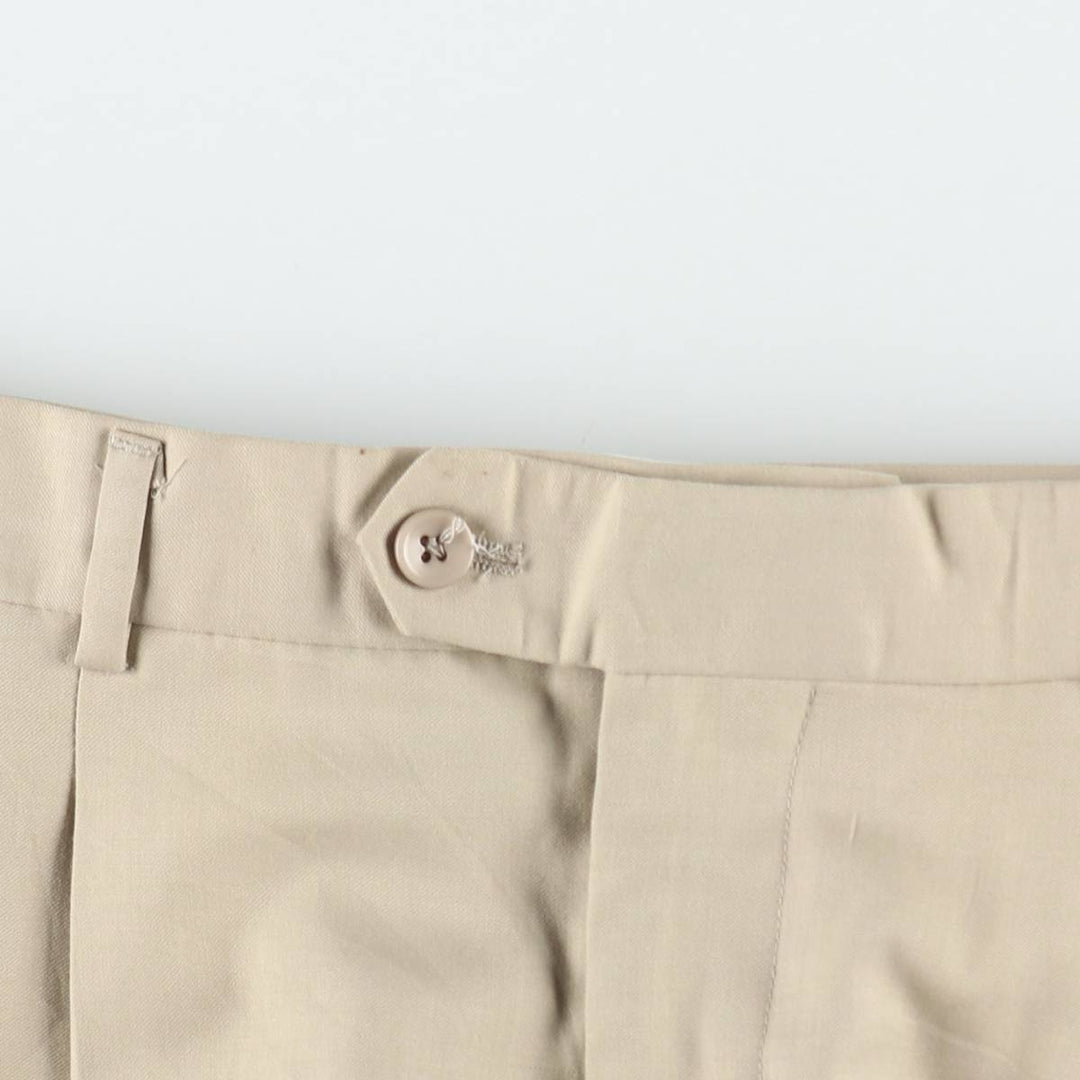 INSERCH Two-Pleat Slacks Pants, Men's Size W33 (approx.) polyester Beige type Vintage Second Hand